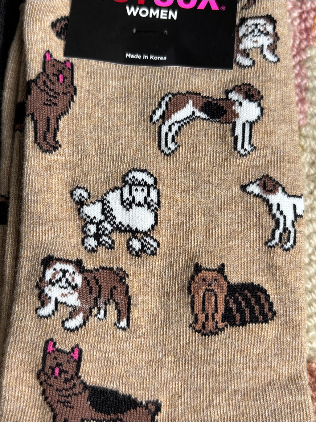 Pair Of Hotsox Women’s Dog Socks Nwt Black And Hemp Colors Bulldogs Poodles More — image 6 of 8